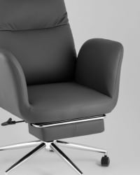 Кресло руководителя ТопЧаирс Солид НC с оттоманкой серый / TopChairs Solid NC