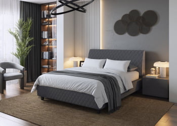 Кровать Хилтон, 2000 * 1200 мм, серый