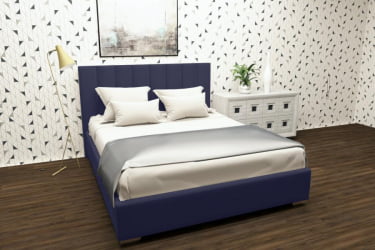 Кровать 120 на 200 Терра без основания Материал фасада: Металл/Велюр; Спальное место: 1200х2000 мм; Цвет: Синий