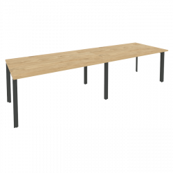 Стол переговорный (2 столешницы) ОНИКС О.МП-ПРГ-2.4 Тиквуд Светлый/Антрацит / ONIX O.MP-PRG-2.4