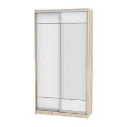 Белый шкаф-купе в спальню Б-220х120х60-3(ДСС-Белый-Д7Д8) / B-220х120х60-3(ДСС-Белый-D7D8)