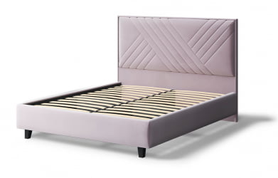 Кровать МИРА 2000*1200мм (на опорах), велюр НЕО 15 (лиловый), (б/основания, б/матраса) / NEO