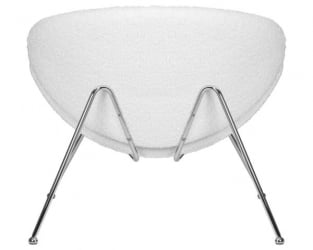 Кресло дизайнерское ДОБРИН ЕМИЛЙ (белый (букле) ткань , хромированная сталь) 2 шт / DOBRIN EMILY