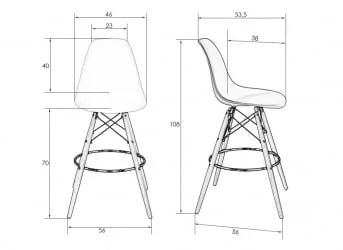 Барный стул DOBRIN DSW BAR Черный B-03