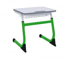 Парта одноместная регулируемая по высоте СМАРТЙ 600х500 (рост 3-5) Зеленый/Серый / SMARTY