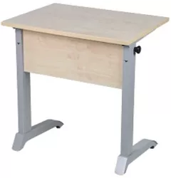 Парта одноместная с прямыми углами рост 6 Серый/Металл Серый
