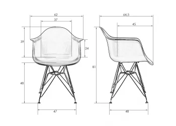 Стул обеденный DOBRIN DAW CHROME Белый