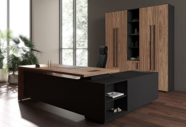 Кабинет руководителя VELION VENEER №03 Американский орех Яшма черная Кабинет руководителя VELION VENEER №03 Американский орех Яшма черная