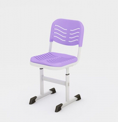 Ученический стул пластиковый (рост №5-7) Серый/Каркас серый