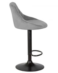 Стул барный ДОБРИН ЛОГАН БЛАCК (серый велюр (МДЖ9-75)) 2 шт / DOBRIN LOGAN BLACK (MJ9-75))
