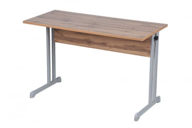 Парта двухместная с прямыми углами (рост 6) Дуб Вотан/Металл Серый