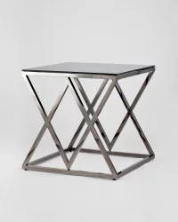 Журнальный стол ИНСИГНИЯ 55x55 Темный хром стекло smoke Журнальный стол ИНСИГНИЯ 55x55 Темный хром стекло smoke