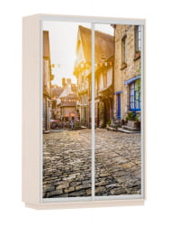 Шкаф-купе двухдверный Экспресс Дуо 1400х2400х Улица/Дуб молочный / 1400х2400h