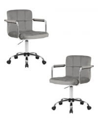 Офисное кресло для персонала ДОБРИН ТЕРРЙ (серый велюр (МДЖ9-75)) 2 шт / DOBRIN TERRY (MJ9-75))