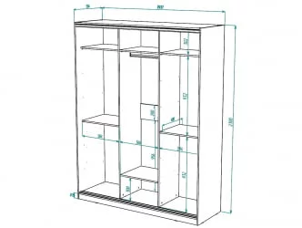 Белый шкаф-купе с зеркалом Виктория 1800х584х2300, Белый 18ДЗЗЗДЗЗЗ-ПППШ-Б 310-644