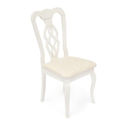 Стул Афродита/ Aphrodite дерево гевея, 46х54х99см, butter white, ткань кремовая с рисунком (3321)