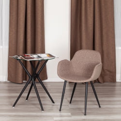 Стул VALENTINO (mod. PC45-2) металл/экокожа/ткань, 55 х 58 х 81 см, Brown (коричневый)/черный