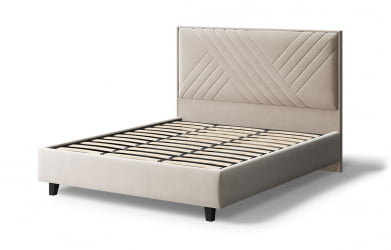 Кровать МИРА 2000*1200мм (на опорах), велюр Бренди лайт 03 (бежевый), (б/основания, б/матраса)