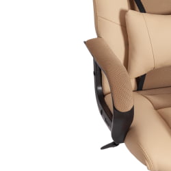 Кресло DRIVER (22) кож/зам/ткань, бежевый/бронза, 36-34/TW-21