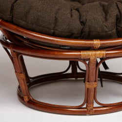 Кресло PAPASAN 23/01 W /с подушкой/ диаметр подушки 125 см, 115х101х104 см, Pecan (орех), ткань Коричневый, 3М7-147