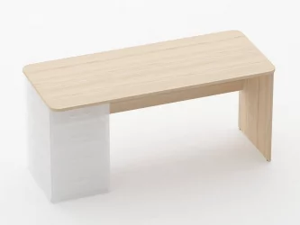 Стол прямой под встроенную тумбу Глассй 1.101.16Л Дуб молочный / Glassy