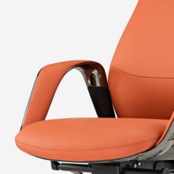Эргономичное кресло руководителя Eureka OC07 SERENE (Nappa кожа), оранжевое
