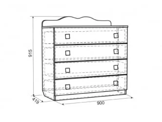 Комод Фэнтези MDF-06 Белый рамух