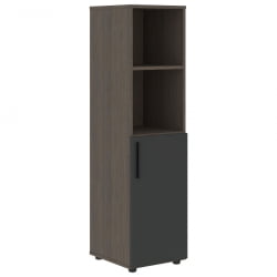 Шкаф-колонка с глухой малой дверью (правый) ВЕЛИОН ВМCС 40.5 Р Яшма черный Дуб Сильвер / VELION VMCS R