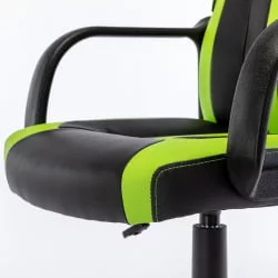 Кресло компьютерное BRABIX Stripe GM-202 экокожа Черный-зеленый