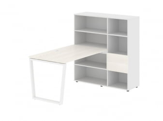 Рабочая станция ЕДИС ЕВРСТ 1213 Ясень Траун Белый Белый / EDIS EVRST