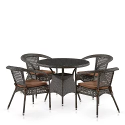 Комплект плетеной мебели мебели T220CT/Y32-W53 Brown 4Pcs Комплект плетеной мебели мебели T220CT/Y32-W53 Brown 4Pcs