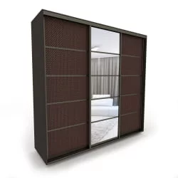 Шкаф-купе 3-х дверный Акцент-Квадро КВ 1800х600 Венге/Бронза Шкаф-купе 3-х дверный Акцент-Квадро КВ 1800х600 Венге/Бронза
