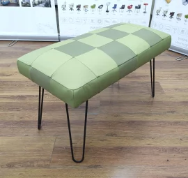 Банкетка Лейд 800кс400 кожа фисташковый комбо / 800x400