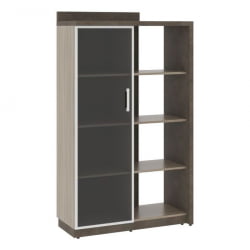 Шкаф со стеклянной дверью левый WOOD&STONE СФ-534181 Бетон Чикаго темный Дрифтвуд Шкаф со стеклянной дверью левый WOOD&STONE СФ-534181 Бетон Чикаго темный Дрифтвуд