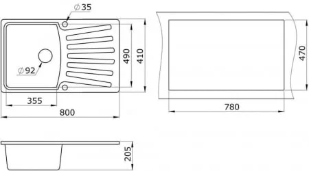 Кухонная мойка GRANULA 8001 Песок