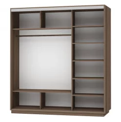 Шкаф-купе без зеркал Экспресс Трио Элемент 2100х2200х Ясень шимо тёмный / 2100х2200h