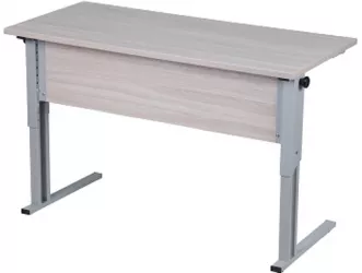 Парта двухместная (рост 3-7) с прямыми углами Серый/Металл Серый