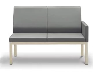 Диван двухместный с левым подлокотником Норман 2Б Светло-серый