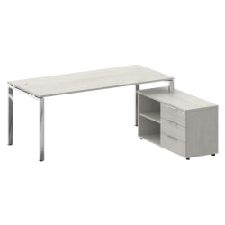 Стол рабочий руководителя с опорной тумбой левый МЕТАЛ СЙСТЕМ ДИРЕCТ БГ.СРТ-5.8 Пр Дуб Наварра / METAL SYSTEM DIRECT