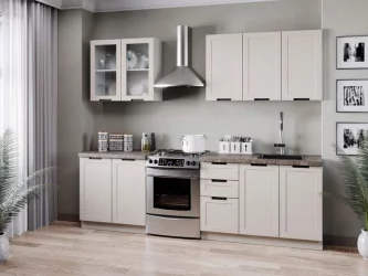 Шкаф кухонный 800 высокий со стеклом Джамис ЛД 296.460.000.114 Белый Кашмир