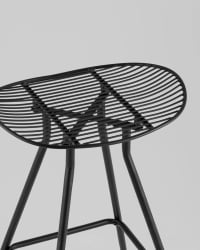 Стул полубарный ДЖеррй ПБ черный с коричневой подушкой / Jerry