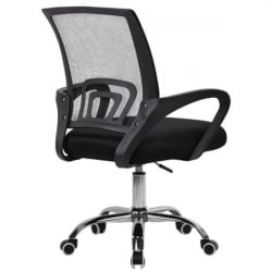 Кресло CROMEX (КРОМЕКС) Top CH-695 ХРОМ сетка/ткань TW черное