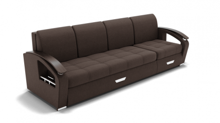 Диван Колизей-2 (ЗР) Цвет фасада: Коричневый; Тип: Левый/правый; Материал фасада: Металл/Велюр