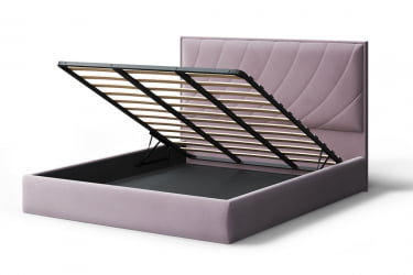 Кровать СОФИЯ 2000*1400мм (без опор), велюр НЕО 15 (лиловый), (б/основания, б/матраса) / NEO