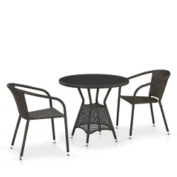 Комплект плетеной мебели T707ANS/Y137C-W53 2Pcs Brown Комплект плетеной мебели T707ANS/Y137C-W53 2Pcs Brown