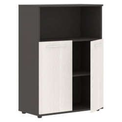 Шкаф с глухими малыми дверьми ЕДИС ЕМCС 85.3 Ясень Траун Белый Мокко / EDIS EMCS