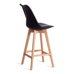Стул барный TULIP BAR (mod. C1014H-1) / 1 шт. в упаковке пластик/дерево, 42 х 47,5 х 104 см, Black (Черный) 3010/ натуральный