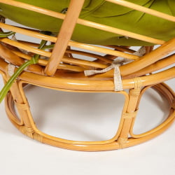 Кресло ПАПАСАН 23/01 В /с подушкой/ диаметр подушки 125 см, 115х101х104 см, Хоней (мед), флок Олива, 23 / PAPASAN W Honey