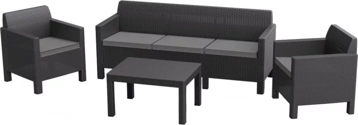 Зона отдыха Orlando set with 3 seat sofa Черный Зона отдыха Orlando set with 3 seat sofa Черный