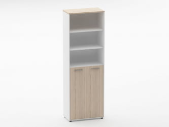 Шкаф 5 широкий верх открытый, низ закрытый Дека 10.23.131 Туя/Белый / Deka